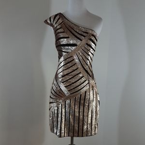 Lipsy London gold on black dress  US size 6